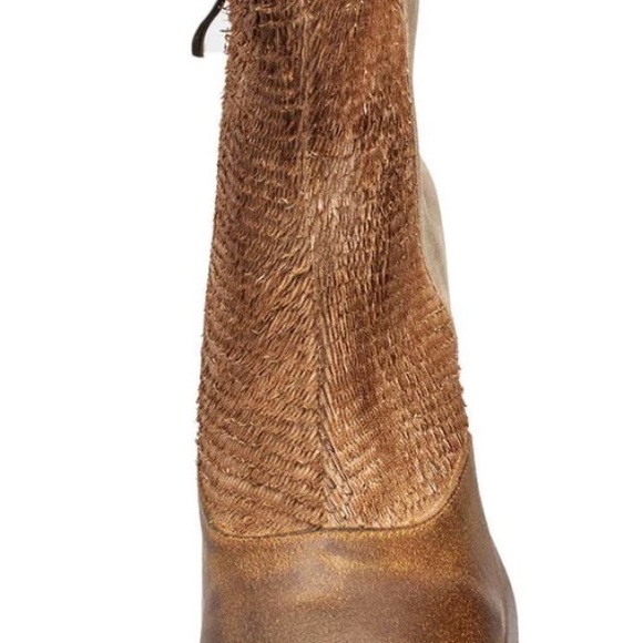 Antelope Tan and Cream Heeled Boots - Picture 3 of 8